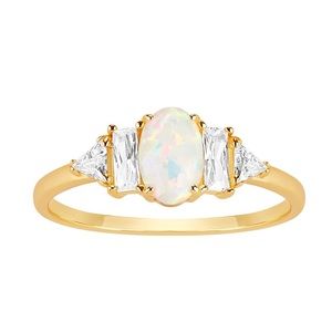 Primrose ring opal size 9 two toned